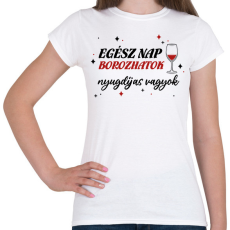 PRINTFASHION Borozhatok - Nyugdíjas - Női póló - Fehér