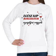 PRINTFASHION Borozhatok - Nyugdíjas - Női pulóver - Fehér