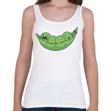 PRINTFASHION Borsó család - Női atléta - Fehér női trikó