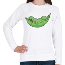 PRINTFASHION Borsó család - Női pulóver - Fehér női pulóver, kardigán