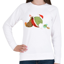 PRINTFASHION Borsó Mikulás - Női pulóver - Fehér női pulóver, kardigán