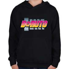 PRINTFASHION BORUTO logo színes - Gyerek kapucnis pulóver - Fekete gyerek pulóver, kardigán