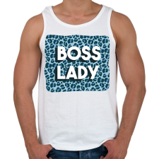 PRINTFASHION Boss lady - Férfi atléta - Fehér atléta, trikó