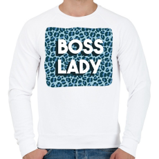 PRINTFASHION Boss lady - Férfi pulóver - Fehér