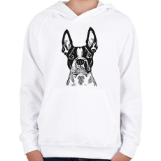 PRINTFASHION boston terrier - Gyerek kapucnis pulóver - Fehér