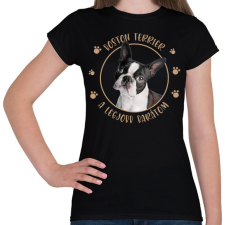 PRINTFASHION Boston terrier - Legjobb barát - Női póló - Fekete női póló