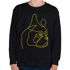 PRINTFASHION Boston terrier - vonalas - Gyerek pulóver - Fekete