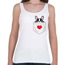 PRINTFASHION Boston Terrier zsebben - Női atléta - Fehér női trikó