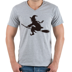 PRINTFASHION Boszorkány - Férfi V-nyakú póló - Sport szürke