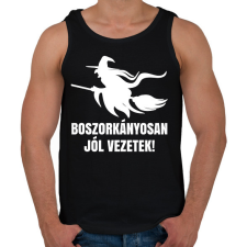 PRINTFASHION Boszorkányosan vezetek - Férfi atléta - Fekete atléta, trikó