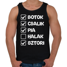 PRINTFASHION Botok csalik pia halak sztori (fehér) - Férfi atléta - Fekete női trikó
