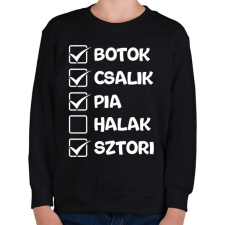 PRINTFASHION Botok csalik pia halak sztori (fehér) - Gyerek pulóver - Fekete gyerek pulóver, kardigán