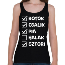 PRINTFASHION Botok csalik pia halak sztori (fehér) - Női atléta - Fekete női trikó