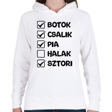 PRINTFASHION Botok csalik pia halak sztori (fekete) - Női kapucnis pulóver - Fehér női pulóver, kardigán