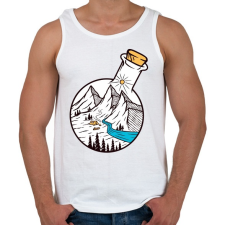 PRINTFASHION Bottle of Mountains - Férfi atléta - Fehér atléta, trikó