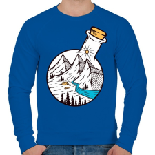PRINTFASHION Bottle of Mountains - Férfi pulóver - Királykék férfi pulóver, kardigán