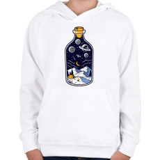 PRINTFASHION Bottle of the night - Gyerek kapucnis pulóver - Fehér