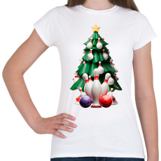PRINTFASHION Bowling karácsonyfa - Női póló - Fehér