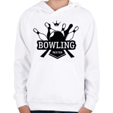 PRINTFASHION Bowling mester - Gyerek kapucnis pulóver - Fehér gyerek pulóver, kardigán