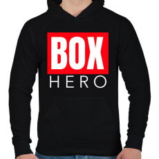 PRINTFASHION BOX HERO - Férfi kapucnis pulóver - Fekete