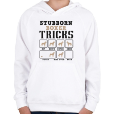 PRINTFASHION Boxer tricks - Gyerek kapucnis pulóver - Fehér gyerek pulóver, kardigán