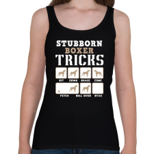 PRINTFASHION Boxer tricks inverse - Női atléta - Fekete női trikó