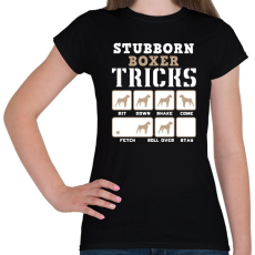 PRINTFASHION Boxer tricks inverse - Női póló - Fekete