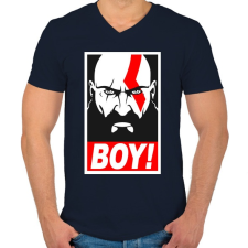 PRINTFASHION Boy - Férfi V-nyakú póló - Sötétkék férfi póló