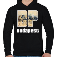 PRINTFASHION bp budapest - Férfi kapucnis pulóver - Fekete