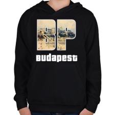 PRINTFASHION bp budapest - Gyerek kapucnis pulóver - Fekete gyerek pulóver, kardigán
