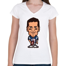 PRINTFASHION Brady - Női V-nyakú póló - Fehér