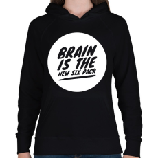 PRINTFASHION Brain is the new - Női kapucnis pulóver - Fekete