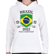 PRINTFASHION Brazil 2022 - Női kapucnis pulóver - Fehér női pulóver, kardigán