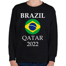 PRINTFASHION Brazil 2022 Qatar - Gyerek pulóver - Fekete gyerek pulóver, kardigán