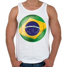 PRINTFASHION Brazil labda - Férfi atléta - Fehér atléta, trikó