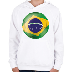 PRINTFASHION Brazil labda - Gyerek kapucnis pulóver - Fehér