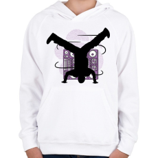 PRINTFASHION Break tánc - Gyerek kapucnis pulóver - Fehér