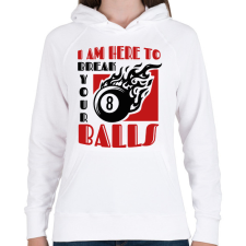 PRINTFASHION Break your balls - Női kapucnis pulóver - Fehér női pulóver, kardigán