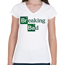 PRINTFASHION Breaking Bad Logo - Női V-nyakú póló - Fehér női póló