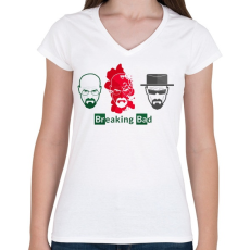 PRINTFASHION Breaking Bad - Női V-nyakú póló - Fehér