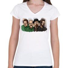 PRINTFASHION Breaking bad - Női V-nyakú póló - Fehér női póló