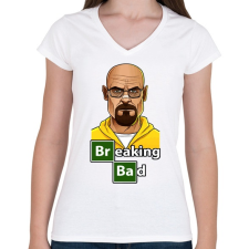 PRINTFASHION Breaking Bad - Női V-nyakú póló - Fehér női póló