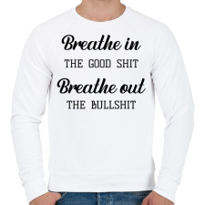 PRINTFASHION Breathe in the good shit - Férfi pulóver - Fehér férfi pulóver, kardigán