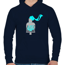 PRINTFASHION Breathe it - Férfi kapucnis pulóver - Sötétkék férfi pulóver, kardigán