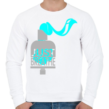 PRINTFASHION Breathe it - Férfi pulóver - Fehér férfi pulóver, kardigán