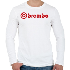 PRINTFASHION Brembo logo - Férfi hosszú ujjú póló - Fehér férfi póló