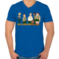 PRINTFASHION Brickleberry - Férfi V-nyakú póló - Királykék