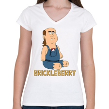 PRINTFASHION Brickleberry: Jim - Női V-nyakú póló - Fehér női póló