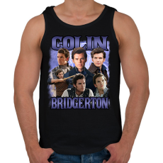 PRINTFASHION Bridgerton Colin - Férfi atléta - Fekete