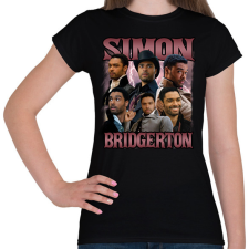 PRINTFASHION Bridgerton Simon - Női póló - Fekete női póló